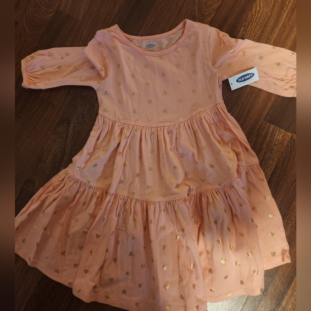 Old Navy Peach Dress with Gold Accents 4T NWT